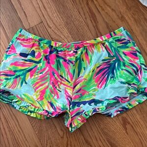 Lilly Pulitzer Pink and Green Tropical Print Shorts